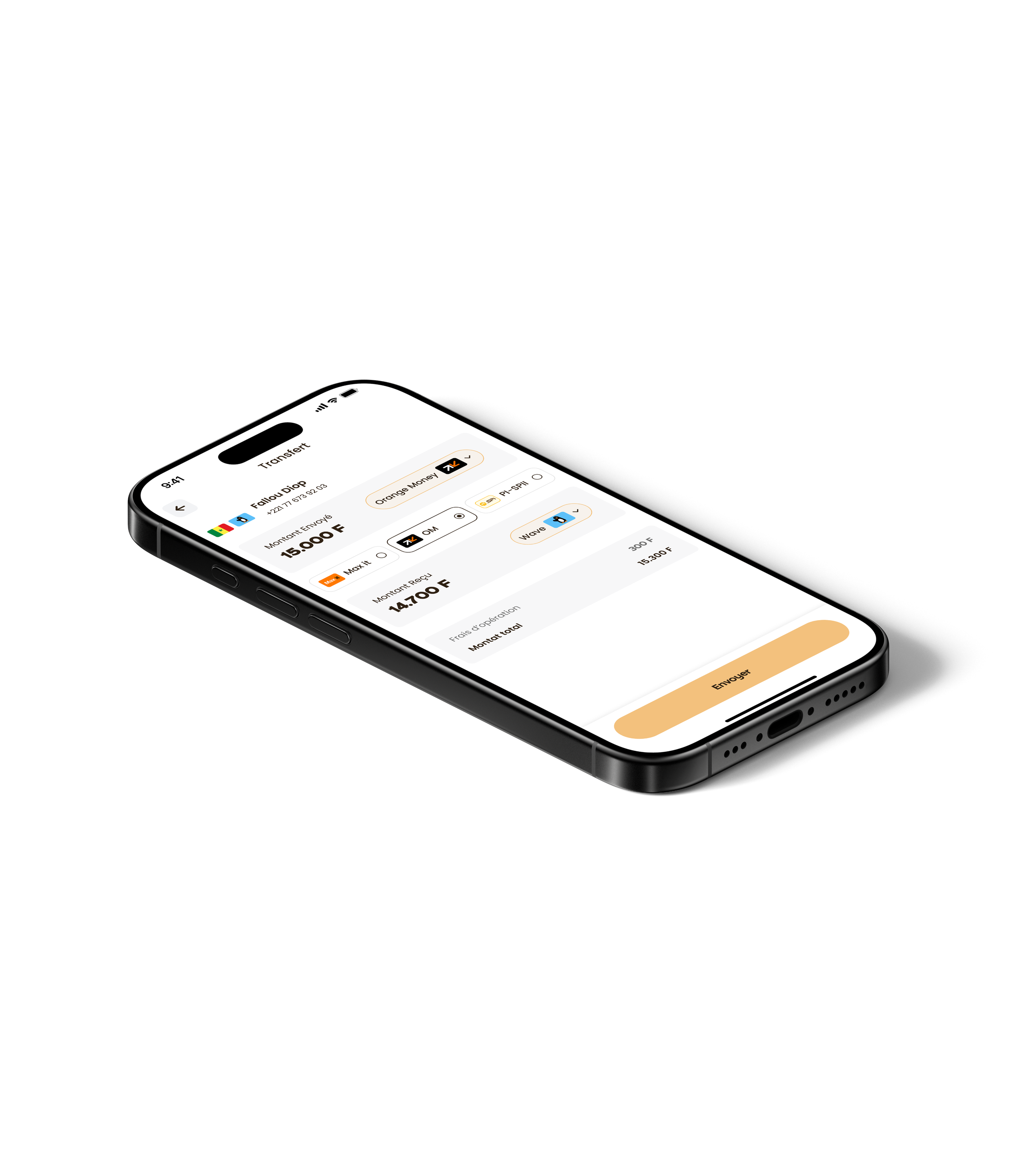 L’application N’Lite : vos comptes réunis pour effectuer un transfert.